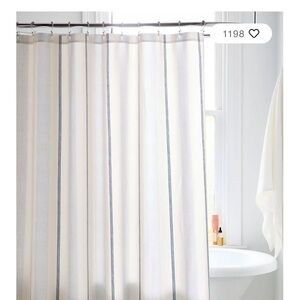 Urban Outfitters Cream and Gray Striped Shower Curtain NEW